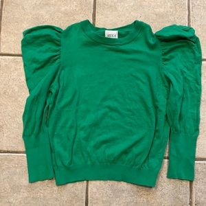 Misa Los Angeles Emerald Green Puff Sleeve Top